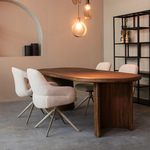 LABEL51 Eetkamertafel Otis - Zwart - Mangohout - 130 cm - Rond