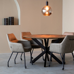 LABEL51 Eetkamertafel Otis - Zwart - Mangohout - 140 cm - Rond