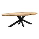 Eetkamertafel Trevor ovaal - bruin/zwart - 200x100 cm - Leen Bakker