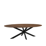 LABEL51 Eetkamertafel James - Zwart - Mangohout - 210 cm - Ovaal