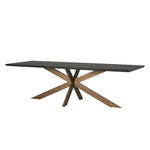 BASE Eettafel Kekuta Teakhout Visgraat, 160 x 90cm - Zwart