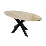 Eleonora Ronde Eettafel Aron Mangohout - Zwart, 130cm