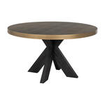 Richmond Ronde Eettafel Tenille 130cm, Faux Marmer - Goud,Wit