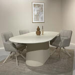 Livingfurn Ovale Eettafel Patrice Mangohout, 230 x 110cm - Ivoor - Ovaal