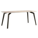 Eettafel Brigitte rechthoekig - naturel/zwart - 220x100 cm - Leen Bakker