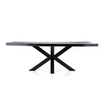 Eettafel Modern Barok 200cm wit zilver/ 37904