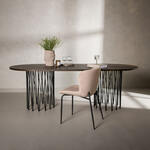 Boomstam tafel met spinpoot 300x100cm zwart