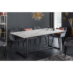 Richmond Ovale Eettafel Ironville Mangohout en marmer, 235 x 110cm - Bruin - Ovaal