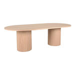 Artistiq Ovale Eettafel Nicky 140 x 90cm, Marmerlook - Wit - Ovaal