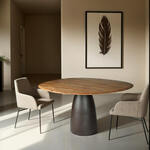 Richmond Eettafel 'Blackbone' Eikenhout en Staal, Brass, 220 x 100cm