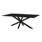 Livingfurn Eettafel Oslo Mangohout en staal - Zwart, 220 x 100cm