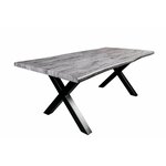 Eettafel ELEGANCIA 100cm ijzeren basis koper and marble top wit - 44859