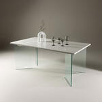 Eettafel Barracuda X 180cm natuurel & Glasplaat / 39698 & 36648G
