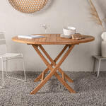 LivingFurn Ronde Eettafel Kala 130cm Mangohout - zwart