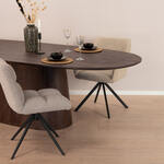 Sohome Eettafel Yannick U Mangohout en staal, 180 x 90cm