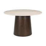 Maritieme eettafel OCEAN 105cm antiek zilveren glazen tafel met scheepsschroef - 39921