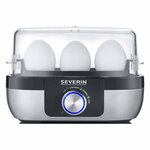 Severin EK 3166 Eierkoker BPA-vrij, Met maatbeker, Met eierprikker Zwart-zilver