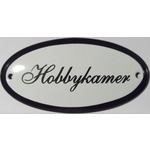 Emaille deurbord ovaal Hobbykamer