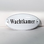 Deurbord emaille ovaal Wachtkamer