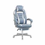 Gamestoel bureaustoel Thomas - met voetsteun - racing stijl - ergonomisch verstelbaar - zwart blauw
