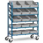 Fetra Hauptartikel 2881 Etagewagen Staal Poedercoating Laadvermogen (max.): 250 kg Stralend blauw (RAL 5007)