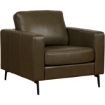 Donkergroene leren moderne fauteuil Match - Elegance leer Green (donkergroen leer)