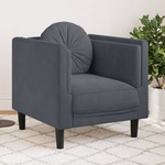 Fauteuil met kussen fluweel lichtgrijs