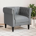 Fauteuil Chesterfield-stijl stof donkergrijs