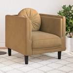 Fauteuil met kussen fluweel geel