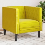 Fauteuil Chesterfield-stijl kunstsude bruin