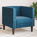 Fauteuil Chesterfield-stijl fluweel zwart