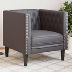 Design vleugelfauteuil CHESTERFIELD 85cm mosterdgeel fluweel knoopstiksel veerkern - 41444