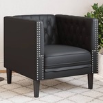 Fauteuil Chesterfield-stijl kunstleer crmekleurig