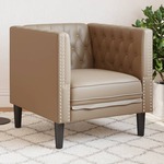 Fauteuil Chesterfield-stijl kunstleer grijs