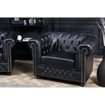 Fauteuil Chesterfield-stijl kunstleer cappuccinokleurig