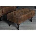 Chesterfield fauteuil 110cm vintage bruin met knoopstiksel en veerkern - 40654