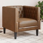 Fauteuil Chesterfield-stijl stof donkerbruin