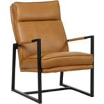 Oranje leren moderne design fauteuil Crossover - Kenia Leer Rost (oranje leer)
