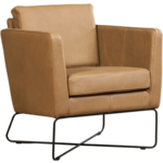 Oranje leren moderne design fauteuil Crossover - Toledo Leer Orange (oranje leer)