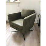 Leren fauteuil met stalen frame - groen leer - Echt leer, Industrieel, ontdek de vele Leersoorten en Kleuren bij ShopX