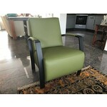 Leren fauteuil met stalen frame - groen leer - Echt leer, Industrieel, ontdek de vele Leersoorten en Kleuren bij ShopX