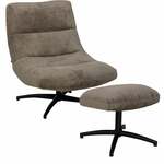 Fauteuil Bobbi incl. hocker - greige - Leen Bakker