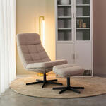 Fauteuil Fons Naturel met hocker