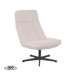 LABEL51 Fauteuil Alvar - Taupe - Micro Suede - Excl. Hocker
