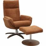 Leren fauteuil volledig gestoffeerd - met hoge rug - met hocker - blauw leer - Echt leer, Modern, ontdek de vele Leersoorten en Kleuren bij ShopX