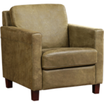 Leren fauteuil Joy - Kenia Leer Burgundy - Hout zwart