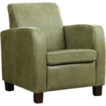 Donkergrijze leren landelijke fauteuil Joy - poot hout zwart - Toledo Leer Antracite (donkergrijs leer)