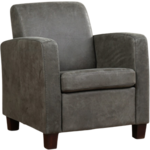 Bruine leren landelijke fauteuil Joy - poot hout bruin - Toledo Leer Khaki (bruin leer)