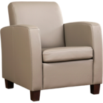 Bruine leren landelijke fauteuil Joy - poot hout zwart - Toledo Leer Kalahari (bruin leer)