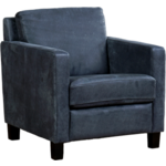 Bruine leren landelijke fauteuil Joy - poot hout bruin - Toledo Leer Kalahari (bruin leer)